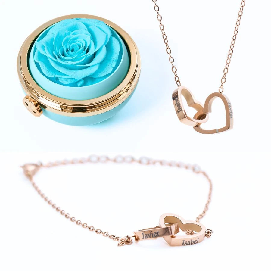 Caja Pasión Eterna & Pulsera & Collar Personalizados