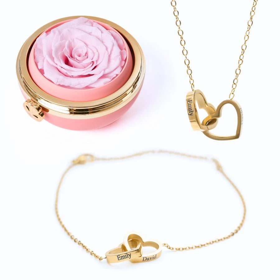 Caja Pasión Eterna & Pulsera & Collar Personalizados
