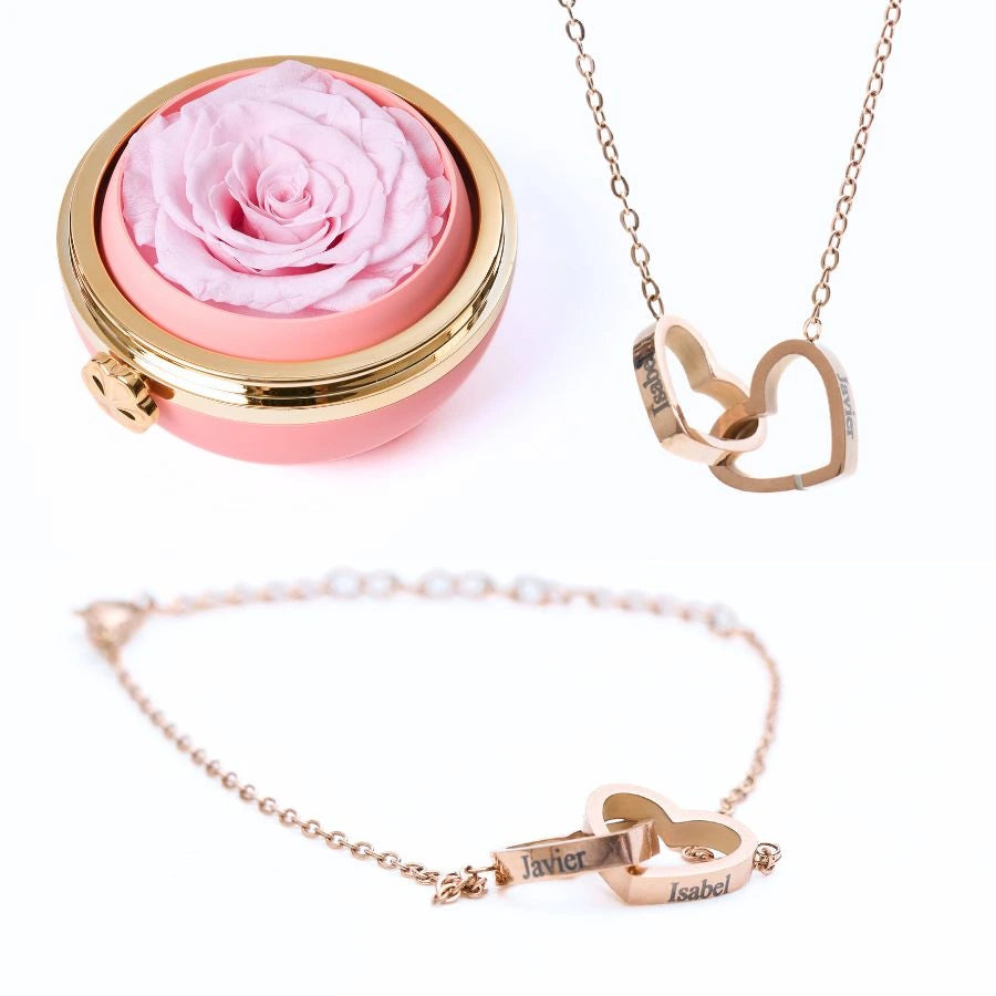 Caja Pasión Eterna & Pulsera & Collar Personalizados