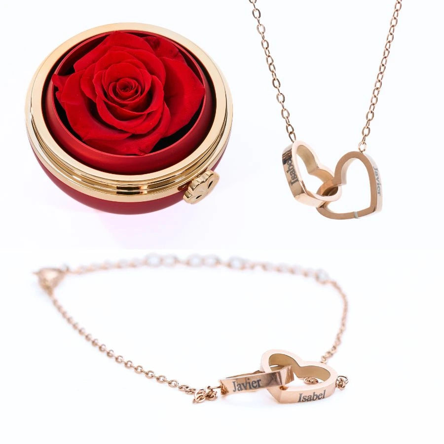 Caja Pasión Eterna & Pulsera & Collar Personalizados