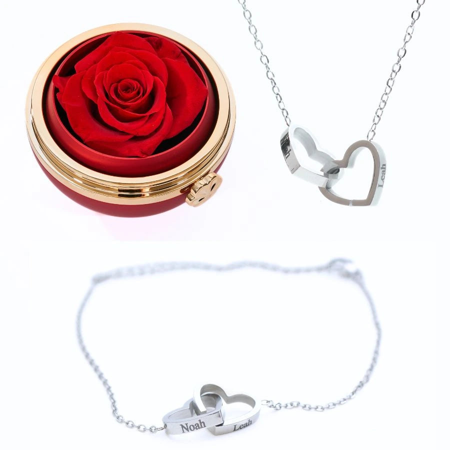 Caja Pasión Eterna & Pulsera & Collar Personalizados