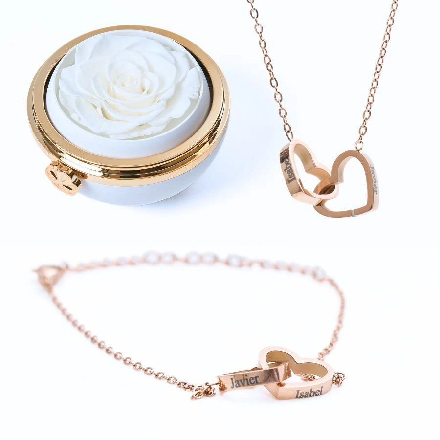 Caja Pasión Eterna & Pulsera & Collar Personalizados