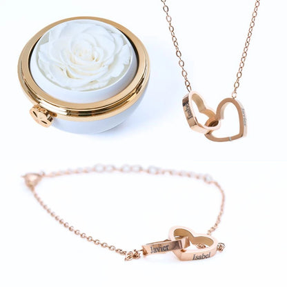 Caja Pasión Eterna & Pulsera & Collar Personalizados