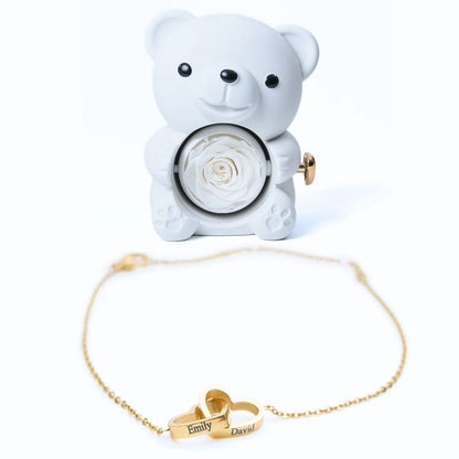 Oso Rosa Eterno & Pulsera Personalizada