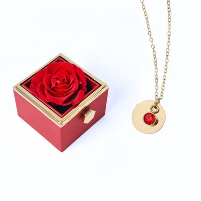Caja Rosa Eterna & Collar Disco Personalizado