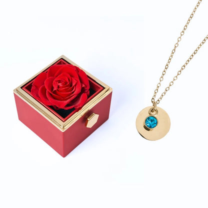 Caja Rosa Eterna & Collar Disco Personalizado