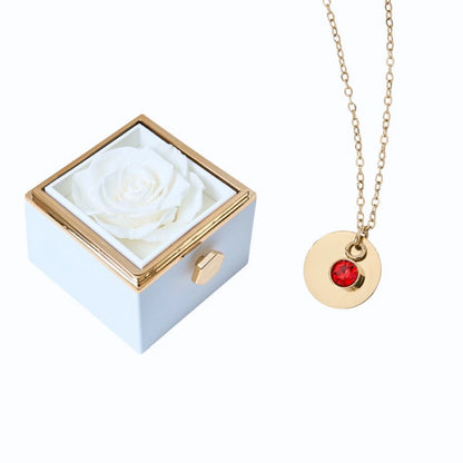 Caja Rosa Eterna & Collar Disco Personalizado