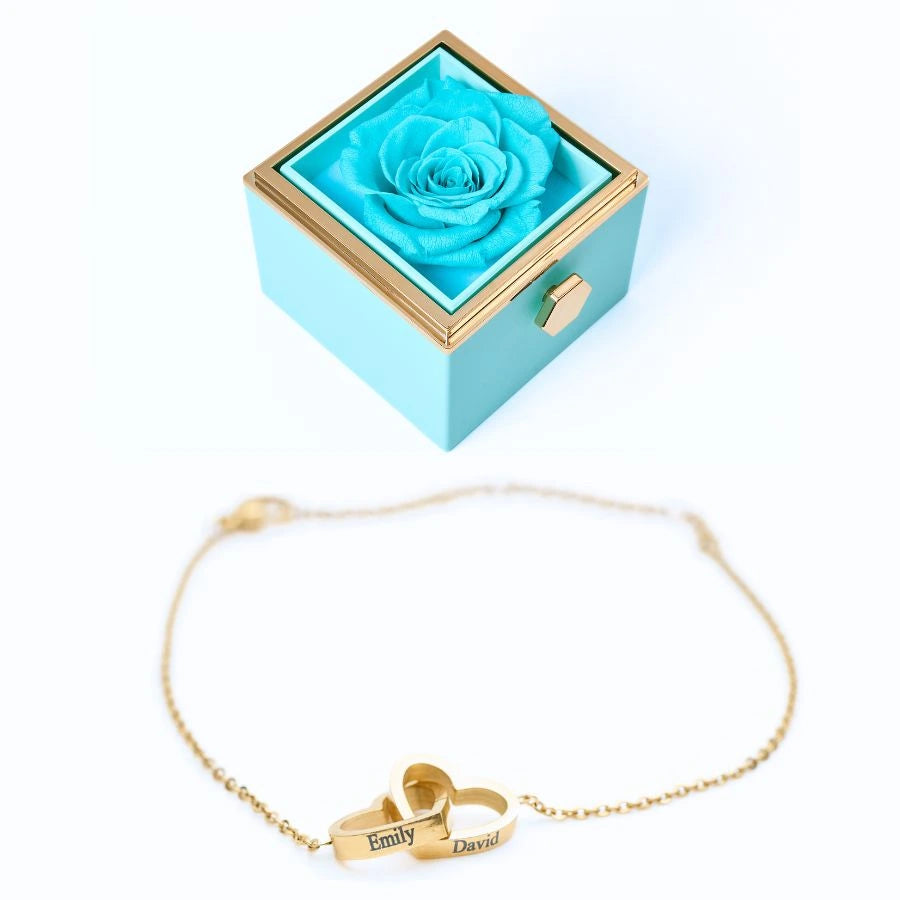 Roses Éternelles & Bracelet Personnalisé