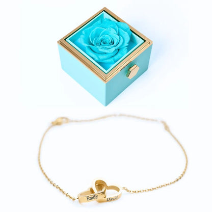 Roses Éternelles & Bracelet Personnalisé