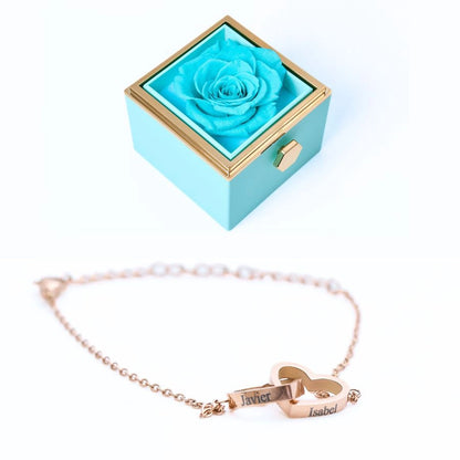 Roses Éternelles & Bracelet Personnalisé
