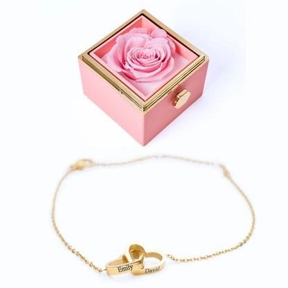 Roses Éternelles & Bracelet Personnalisé