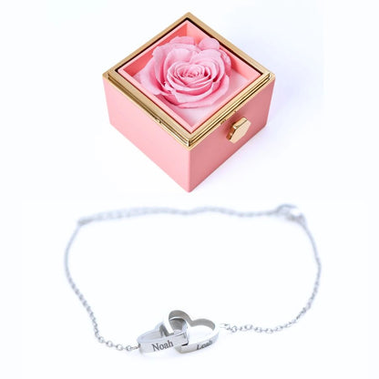 Roses Éternelles & Bracelet Personnalisé