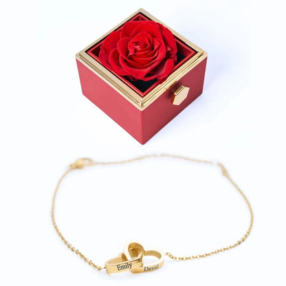 Roses Éternelles & Bracelet Personnalisé