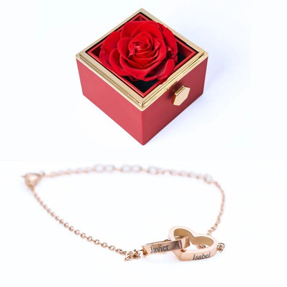 Roses Éternelles & Bracelet Personnalisé