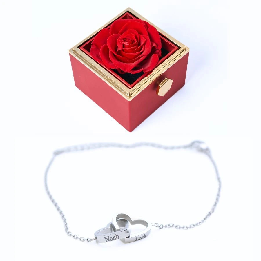 Roses Éternelles & Bracelet Personnalisé