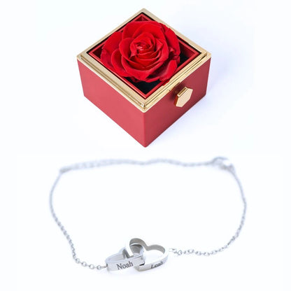 Roses Éternelles & Bracelet Personnalisé