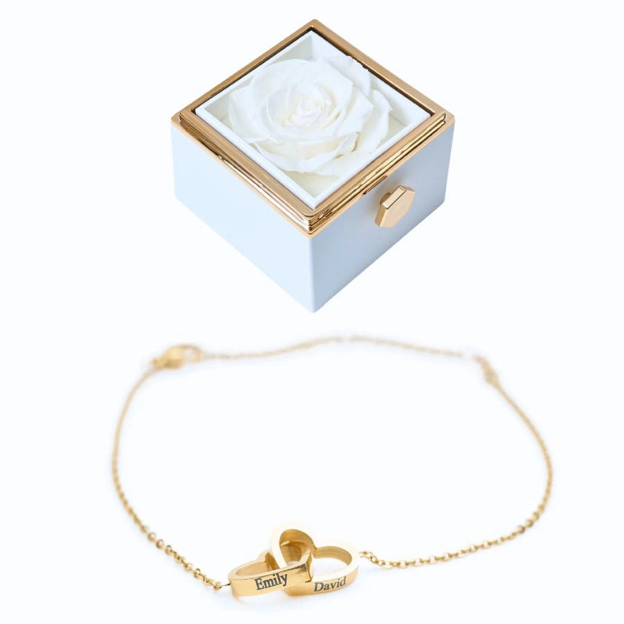 Roses Éternelles & Bracelet Personnalisé