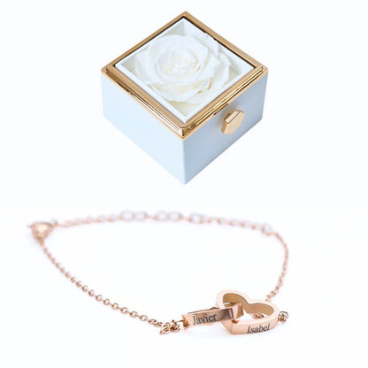 Roses Éternelles & Bracelet Personnalisé