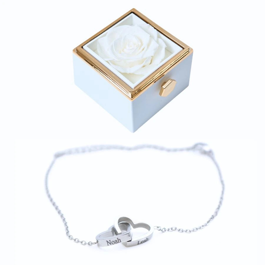 Roses Éternelles & Bracelet Personnalisé