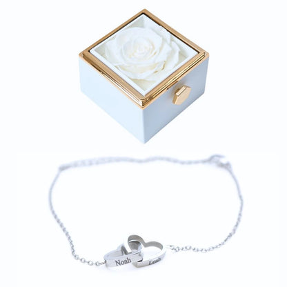 Roses Éternelles & Bracelet Personnalisé