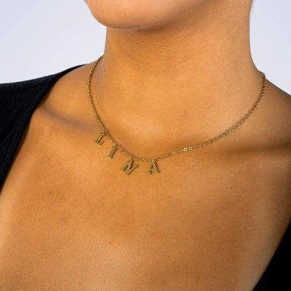 Collier Prénom Initiales Suspendues Personnalisé