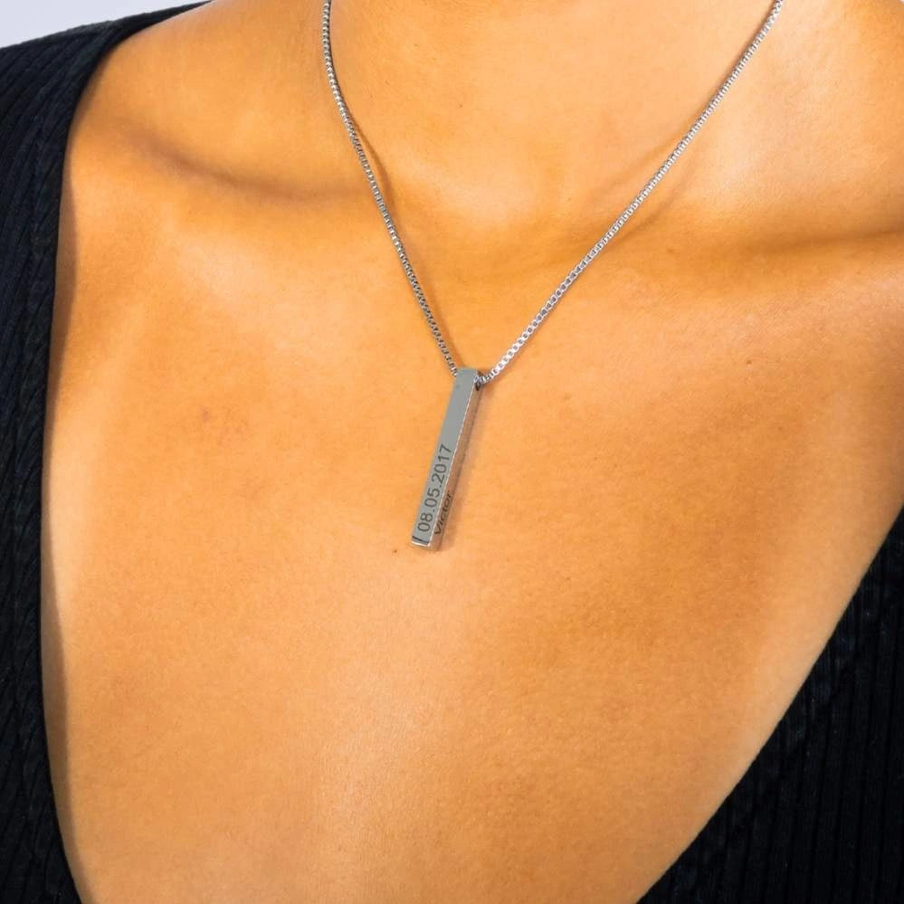 Collier Personnalisé Barre 3D