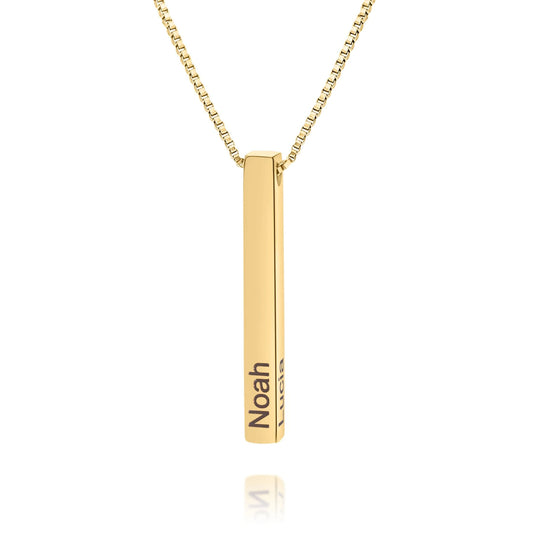 Personalized 3D Bar Necklace