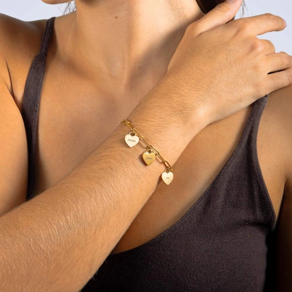 Bracelet Personnalisé à Cœurs Multiples
