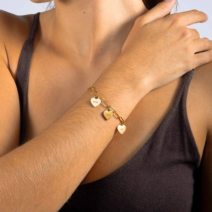 Bracelet Personnalisé à Cœurs Multiples