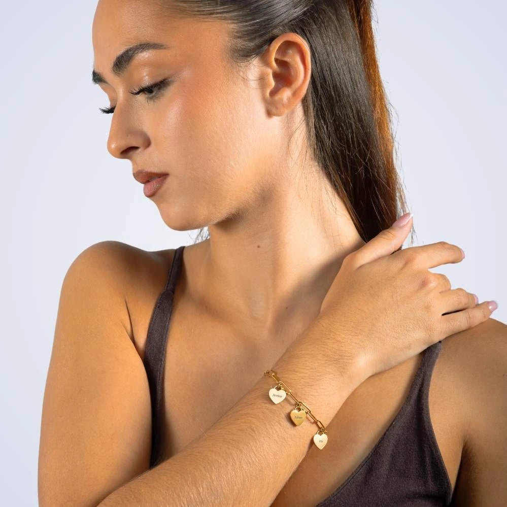 Bracelet Personnalisé à Cœurs Multiples
