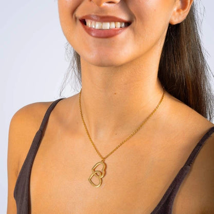 Coffret Harmonie Éternelle & Collier Double Coeur Personnalisé Deux Prénoms