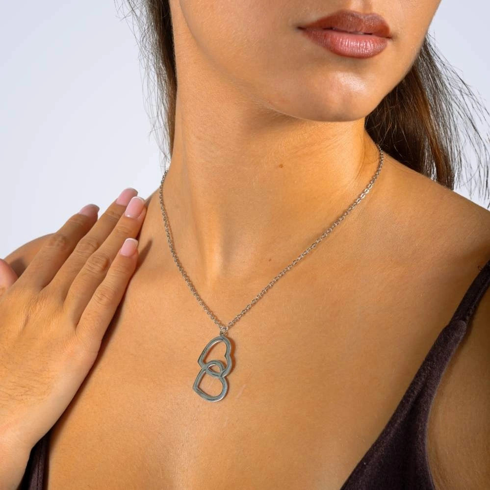 Coffret Chance Éternelle & Collier Double Coeur Personnalisé Deux Prénoms