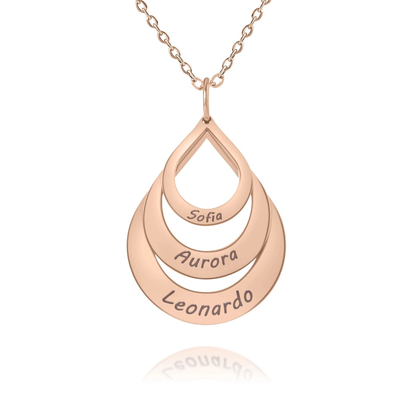 Personalized Drop Necklace with Multiple Names