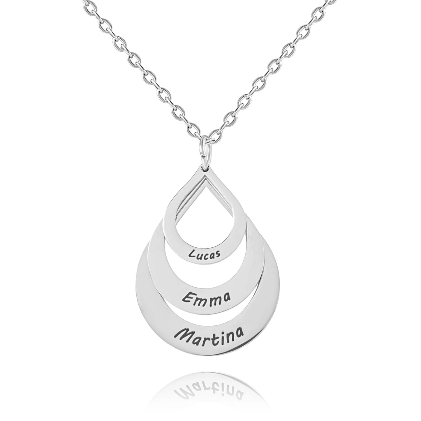 Personalized Drop Necklace with Multiple Names