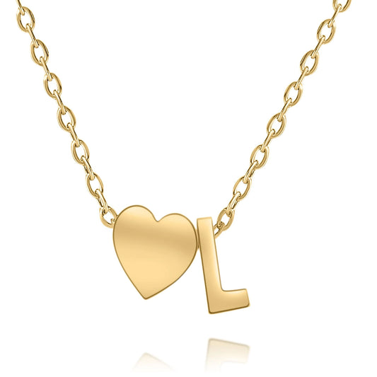 Personalized Necklace with Initial & Heart