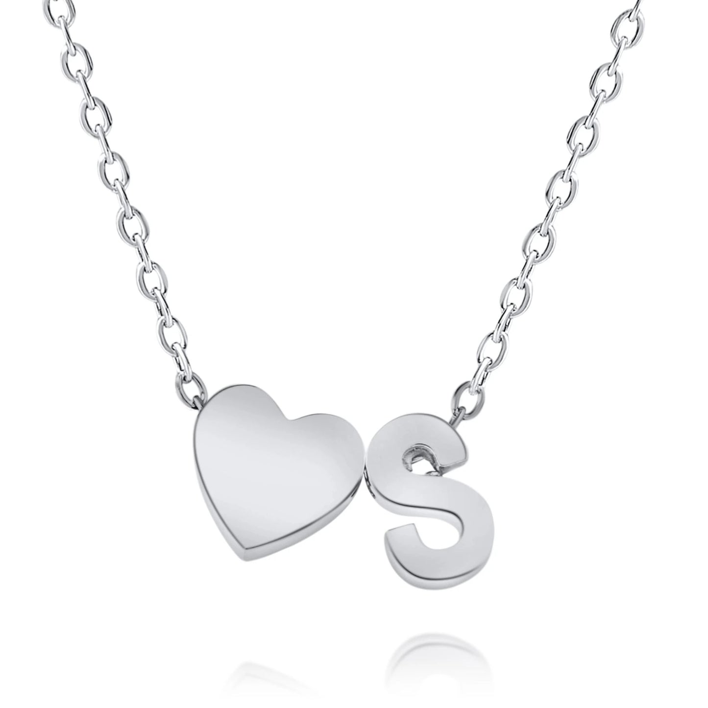 Personalized Necklace with Initial & Heart