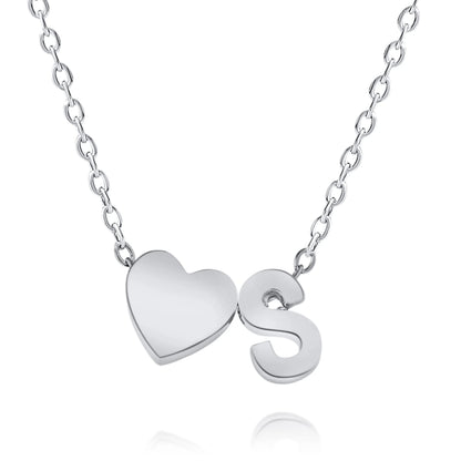 Personalized Necklace with Initial & Heart