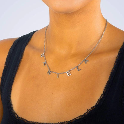 Collier Choker Initiales Lettres Suspendues