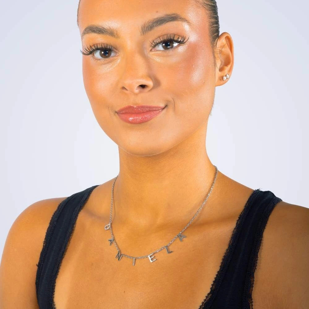 Collier Choker Initiales Lettres Suspendues