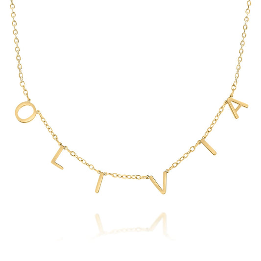 Choker Necklace with Hanging Initials