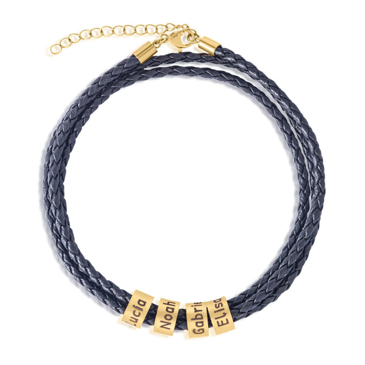 Men’s Personalized Faux Leather Bracelet