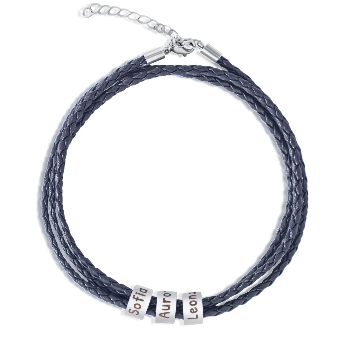 Men’s Personalized Faux Leather Bracelet