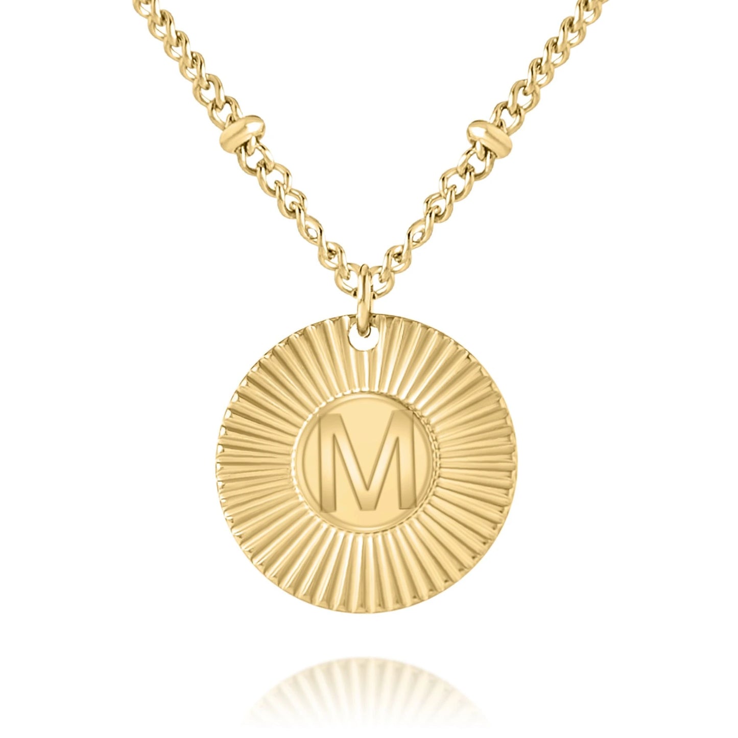 Disc Sunshine Initial Necklace