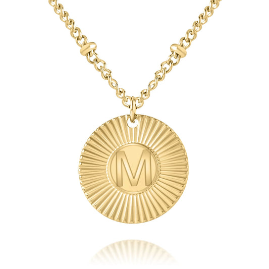 Disc Sunshine Initial Necklace