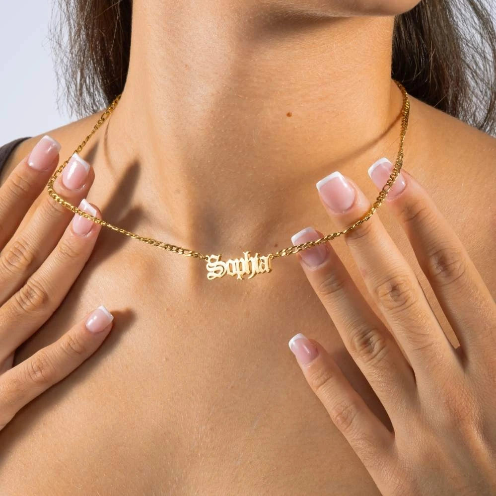 Collier Prénom Personnalisé Gothique