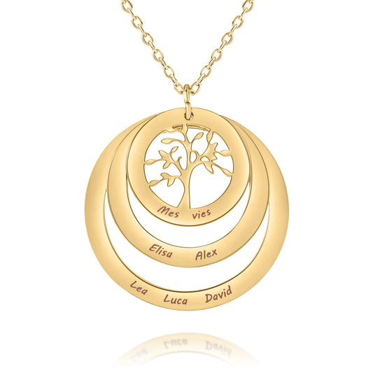 Personalized Family Tree Circle Necklace