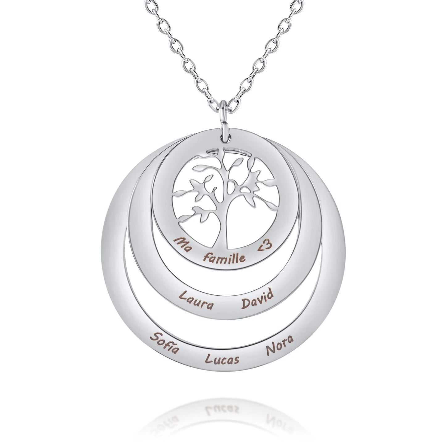 Personalized Family Tree Circle Necklace