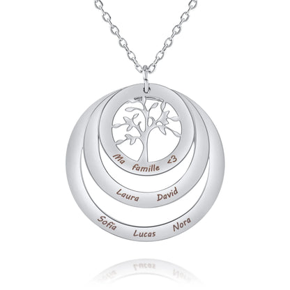 Personalized Family Tree Circle Necklace