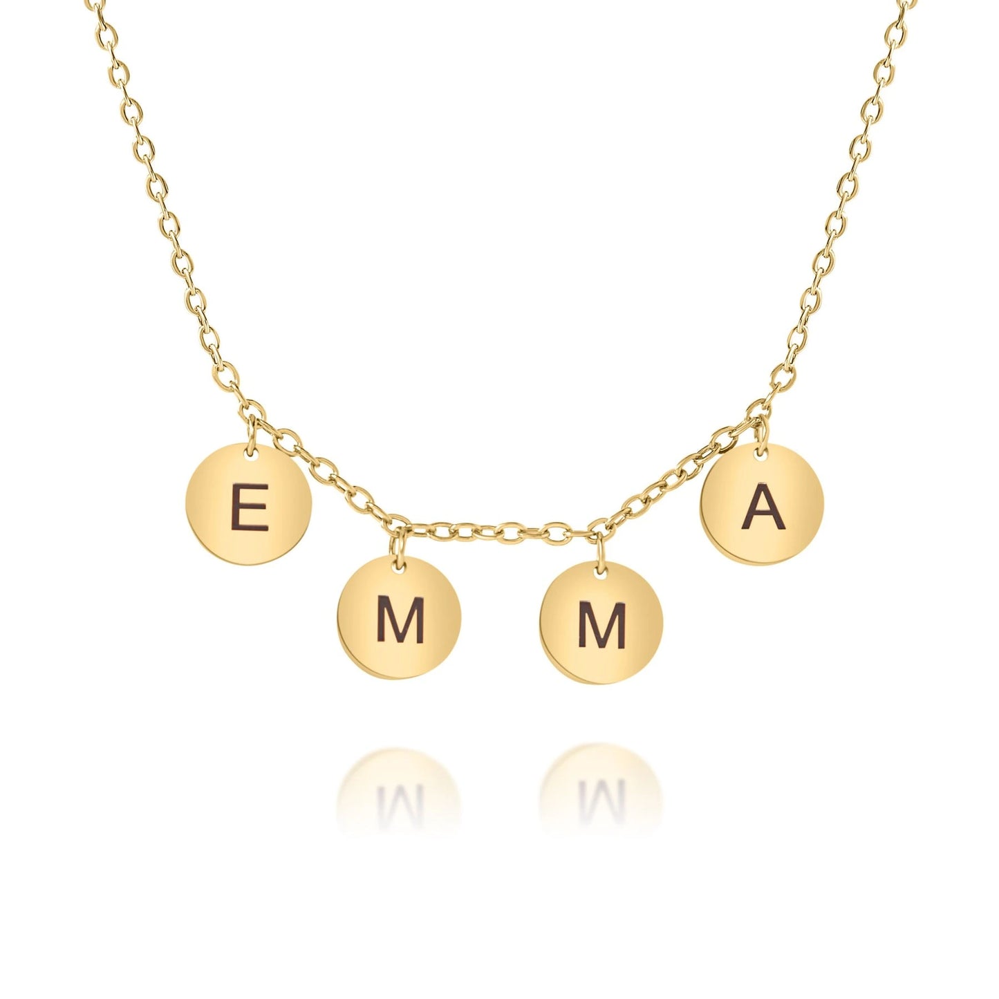 Personalized Necklace with Letter Medallions