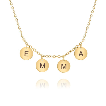 Personalized Necklace with Letter Medallions